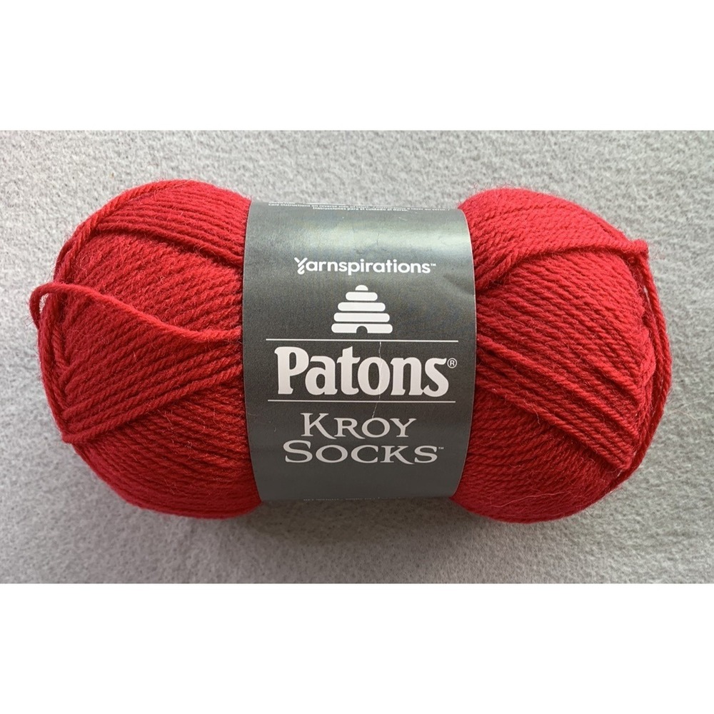 Yarnspirations Patons Kroy Socks Yarn Red NEW
